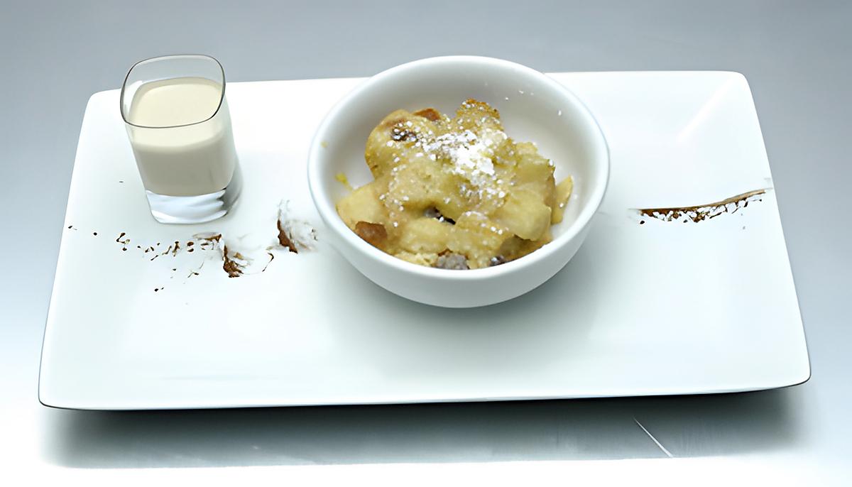 recette Bread&Butter pudding de pomme et Brioche