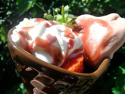 recette Cornet d'amour tout de fraise vétu