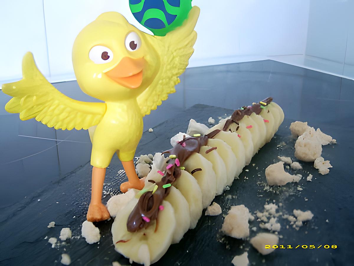 recette le dessert préféré de mon fils Melvin (la banane au nutella meringuée )