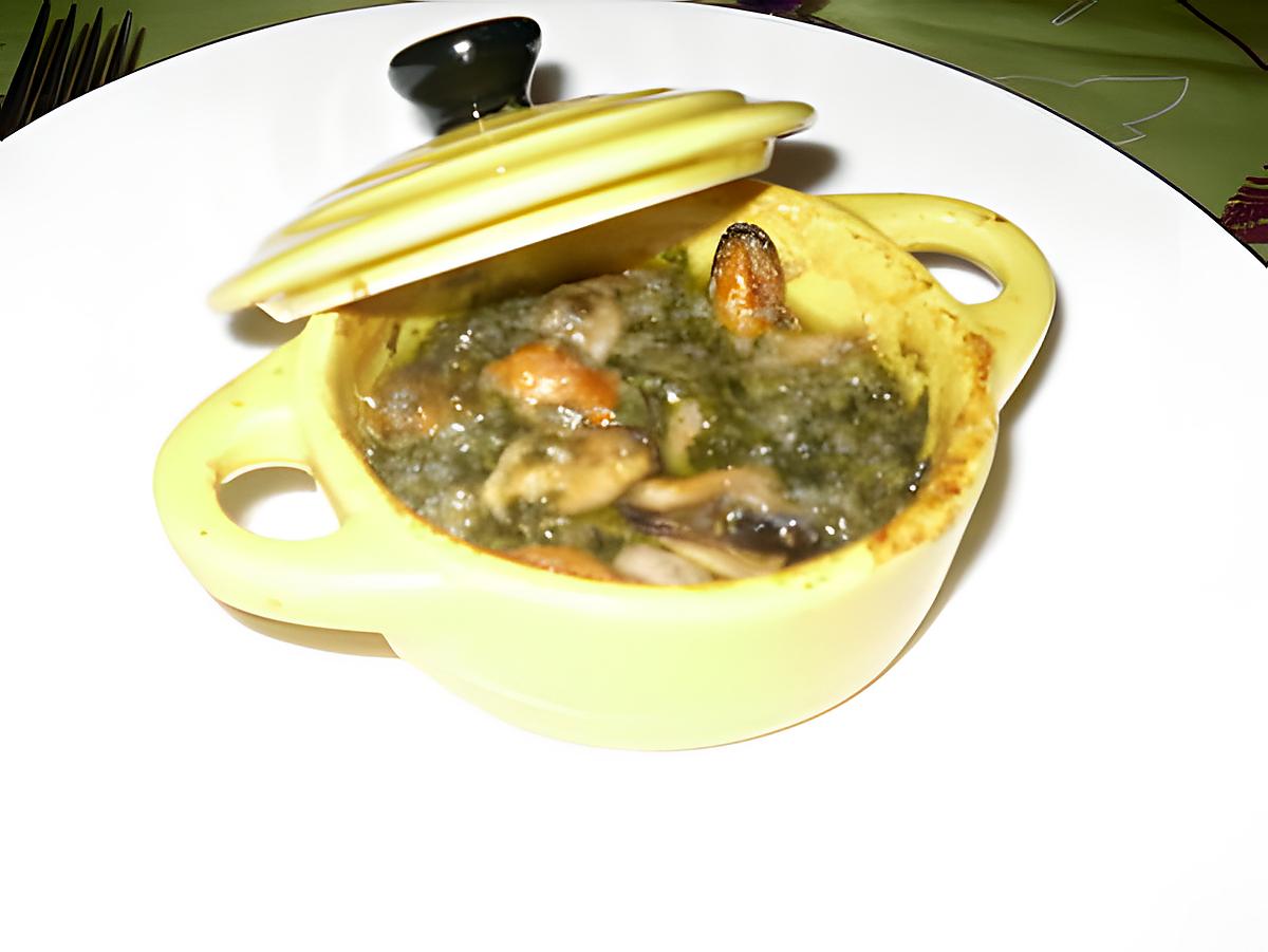 recette Mini cocotte de moules au beurre d'escargot maison