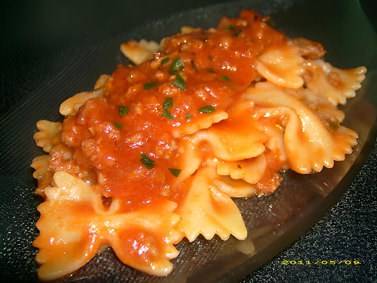 recette farfalles à la bolognaise