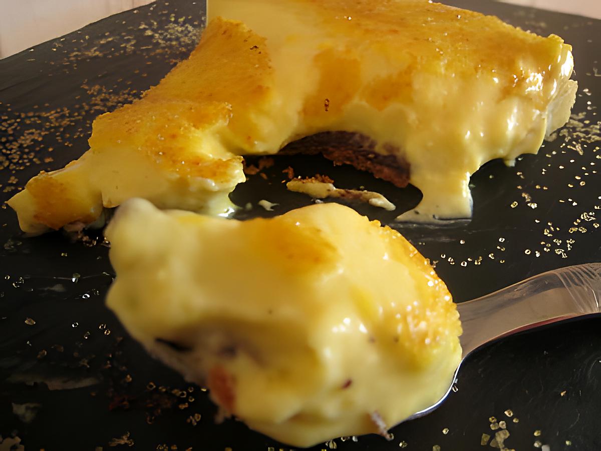 recette Tarte chocolat--vanille façon crème brulée