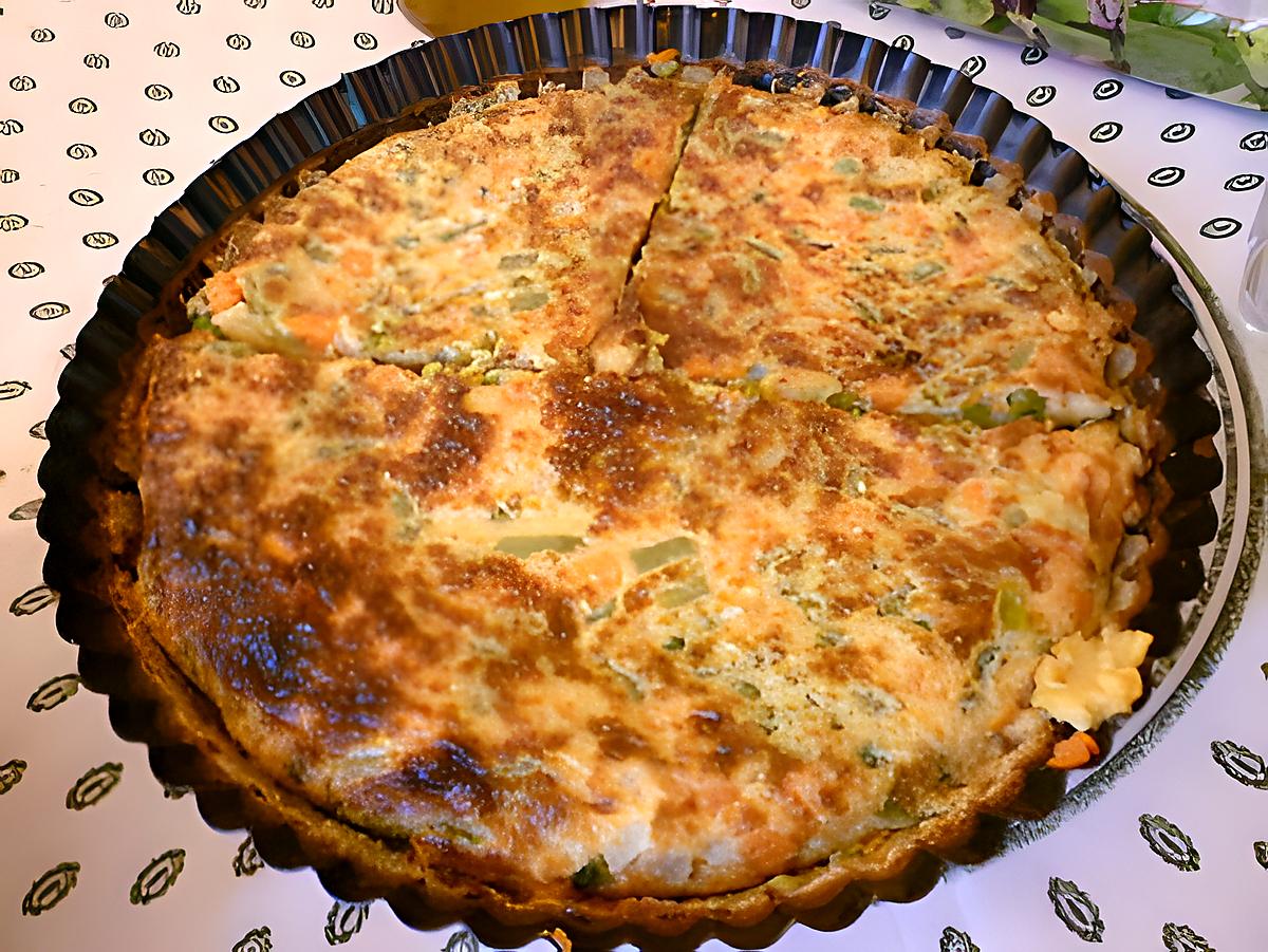 recette Quiche sans pâte à la macédoine.