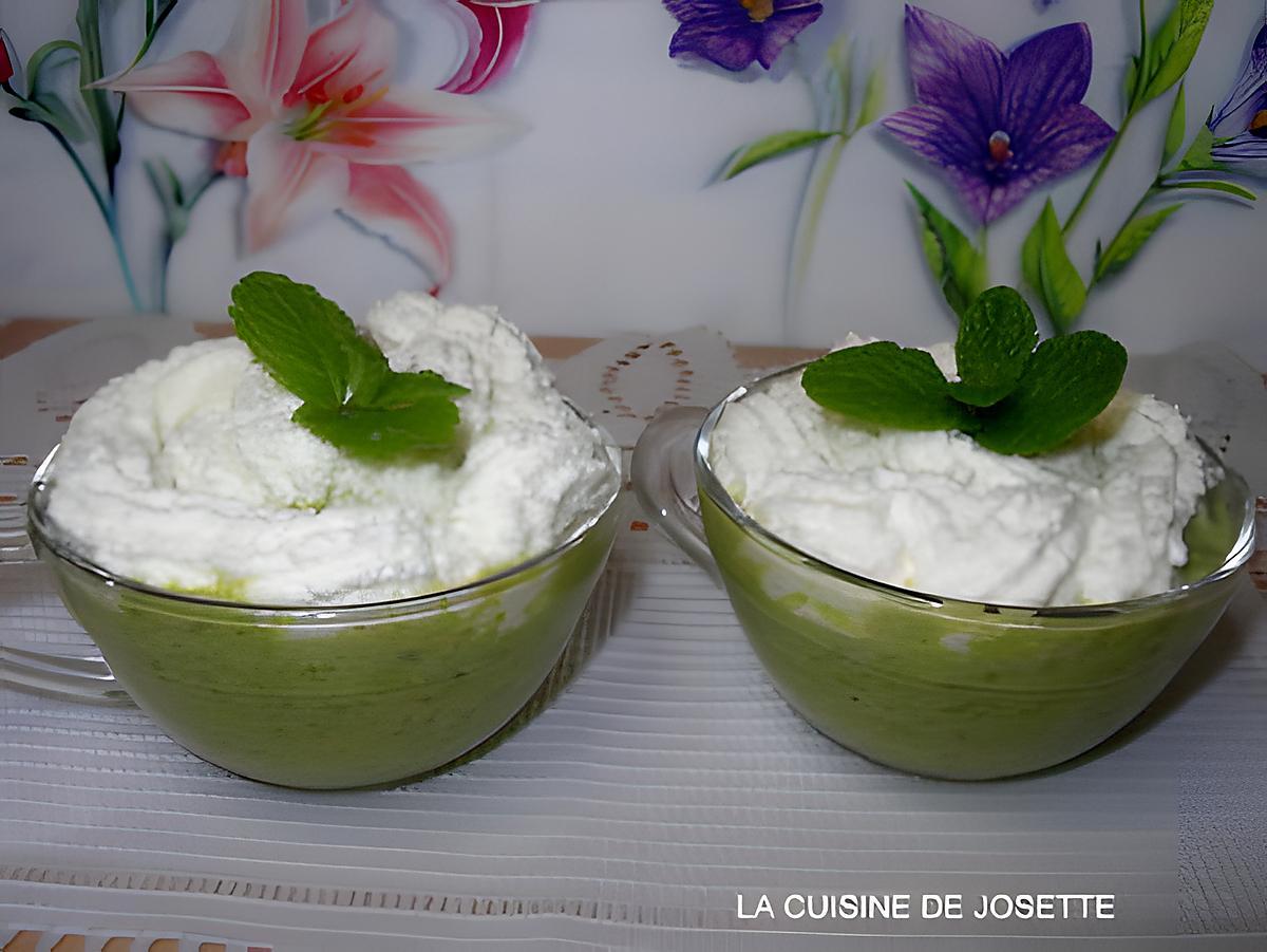 recette cappuccino de petits pois a la menthe