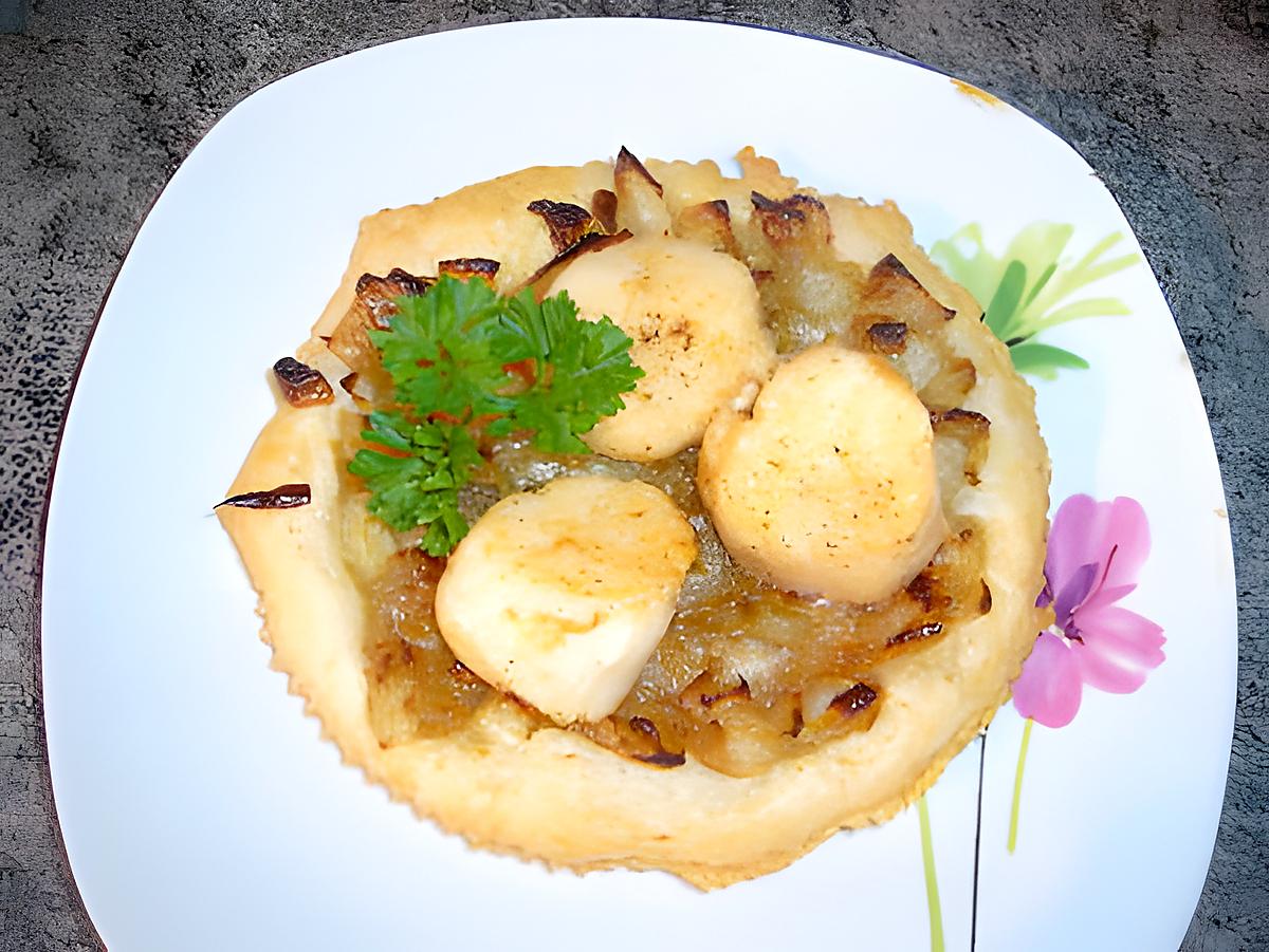 recette Tartelettes fines de Saint-Jacques au confilt d'endives et d'échalotes.........