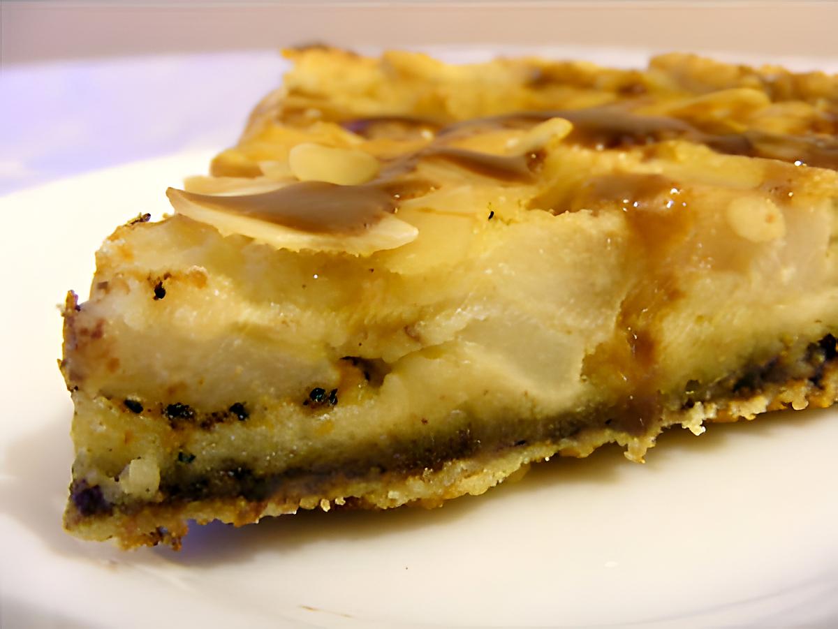 recette Tarte aux poires, chocolat et caramel