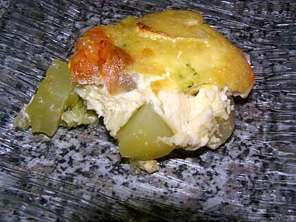 recette clafoutis pomme de terre,courgette,saumon,chevre