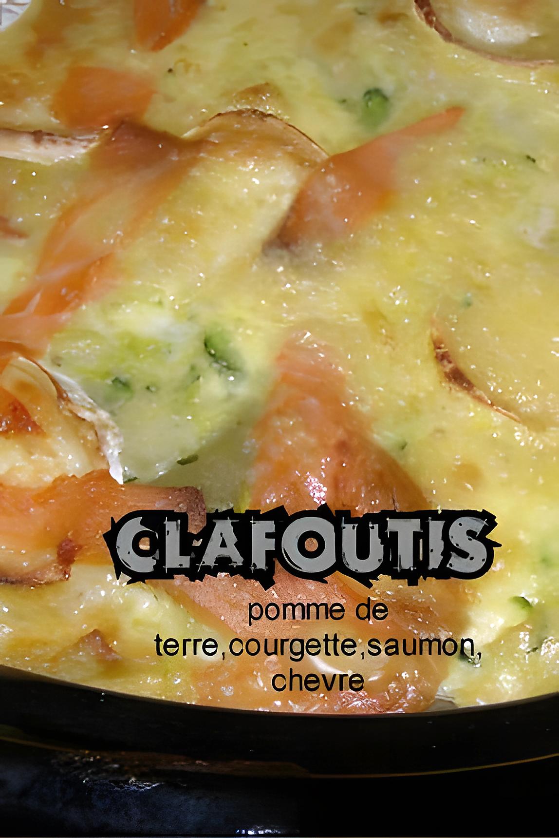 recette clafoutis pomme de terre,courgette,saumon,chevre