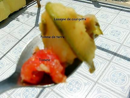 recette Ragoût pomme de terre, lasagne courgette, sauce fraîche et viande hâchée