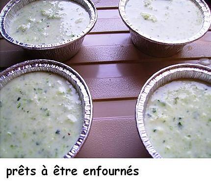 recette Flans de courgettes sur coulis de tomate