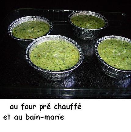 recette Flans de courgettes sur coulis de tomate