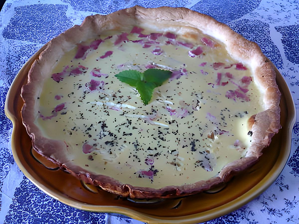 recette Tarte flan foie gras/jambon bayonne