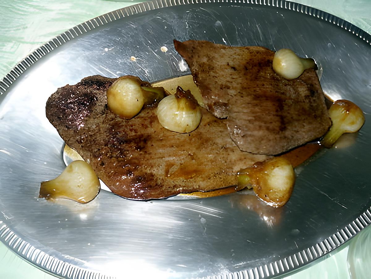 recette Steak aux oignons glacés à brun