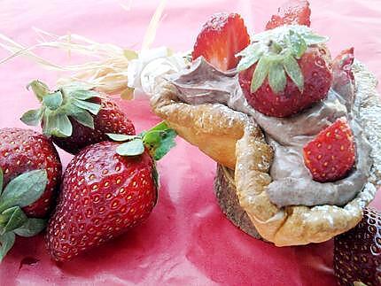 recette Tartelette coeur d'amour à la créme de mascarpone chocolaté et fraises