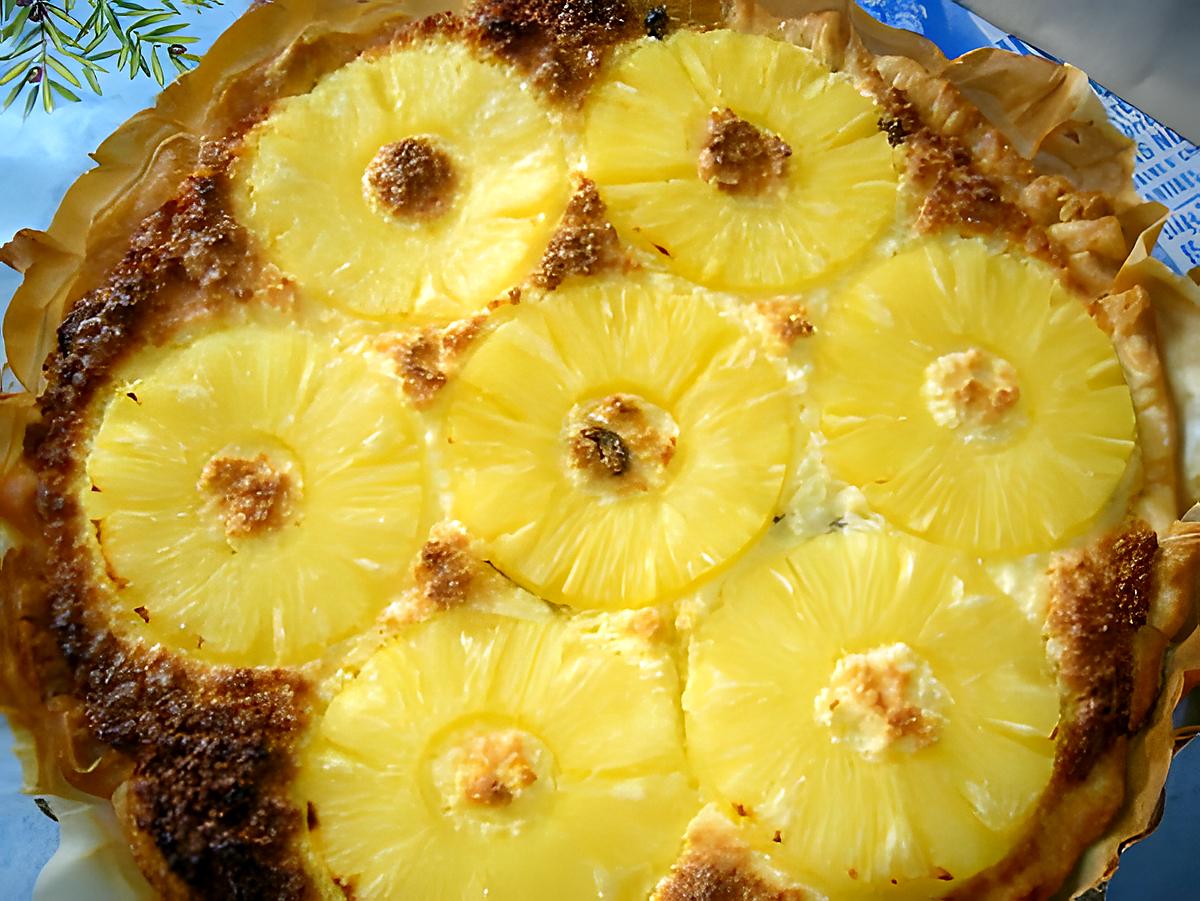 recette Tarte à l'ananas et à la noix de coco