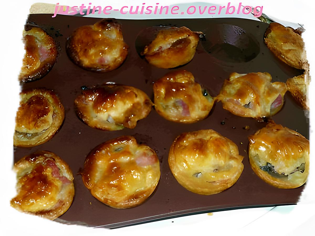 recette mini tourtes lardons champignons