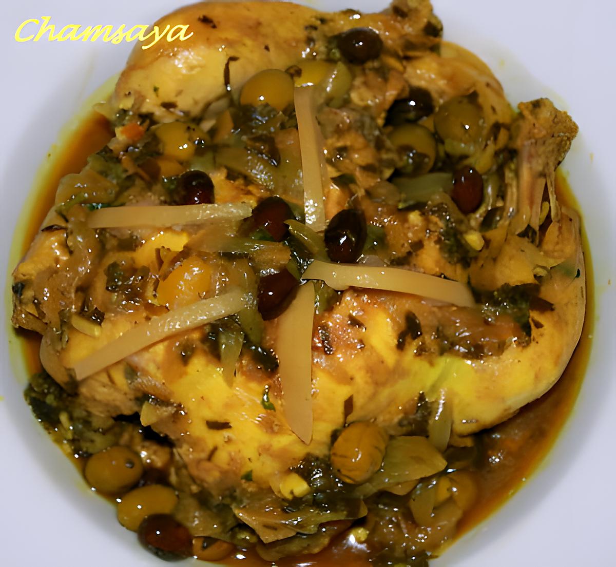 recette Tajine poulet, olives et citron confit