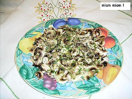 recette Salade de champignons crus au sésame