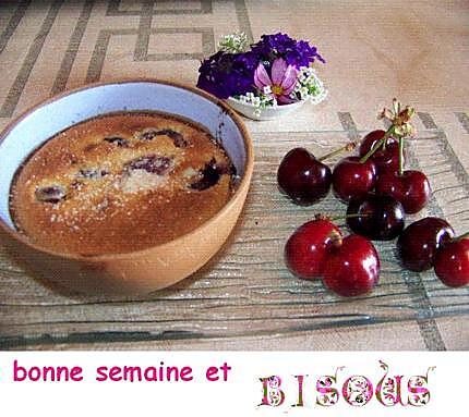 recette Clafoutis métissé aux cerises de France au lait de coco et zeste de citron vert