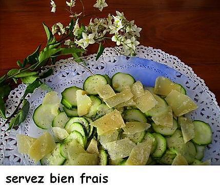 recette Carpaccio de courgettes crues