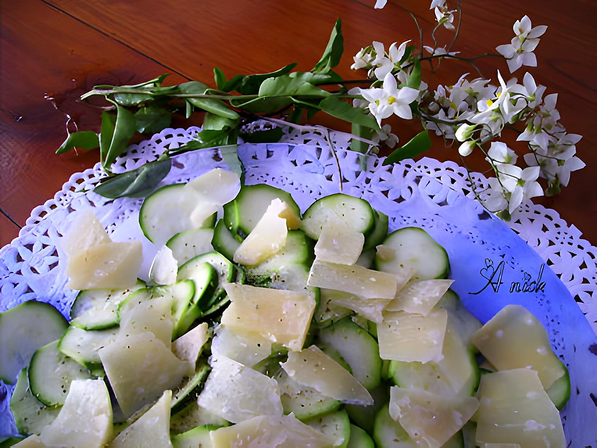 recette Carpaccio de courgettes crues