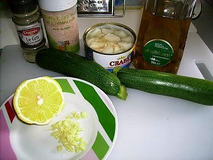 recette Carpaccio de courgettes au crabe