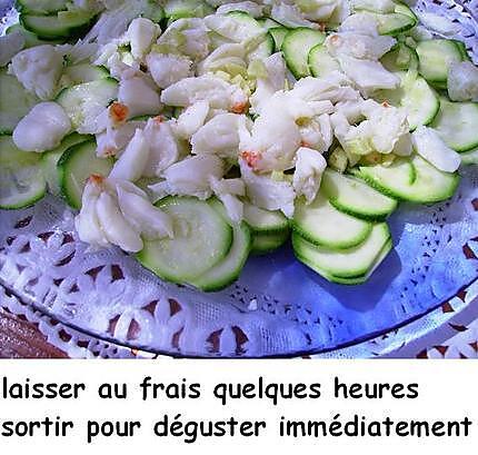 recette Carpaccio de courgettes au crabe