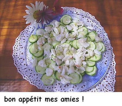 recette Carpaccio de courgettes au crabe