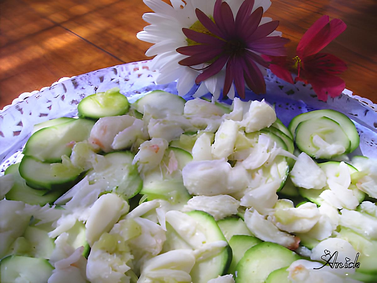 recette Carpaccio de courgettes au crabe