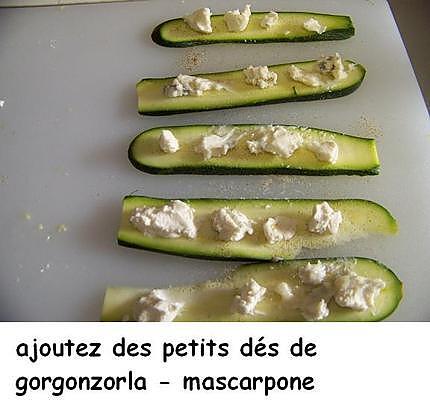 recette Roulés de courgettes au gorgonzola - mascarpone