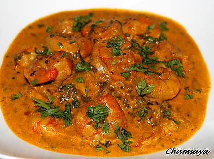 recette Curry de crevettes au lait de coco