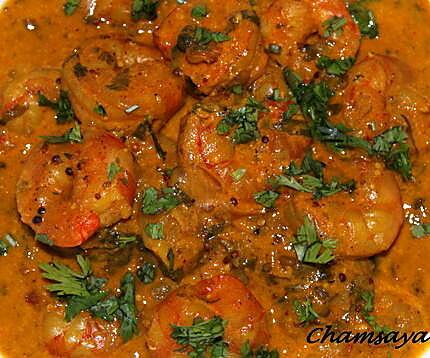 recette Curry de crevettes au lait de coco