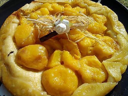 recette Tarte tatin au peches jaunes