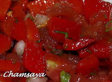 recette Salade froide de poivrons et tomates