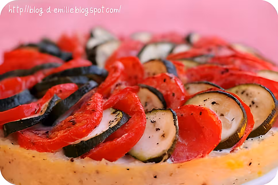 recette Tarte tomates courgettes sur croute de riz