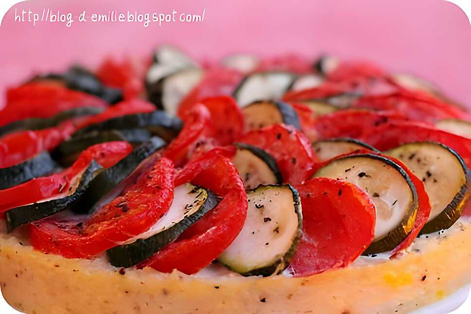 recette Tarte tomates courgettes sur croute de riz