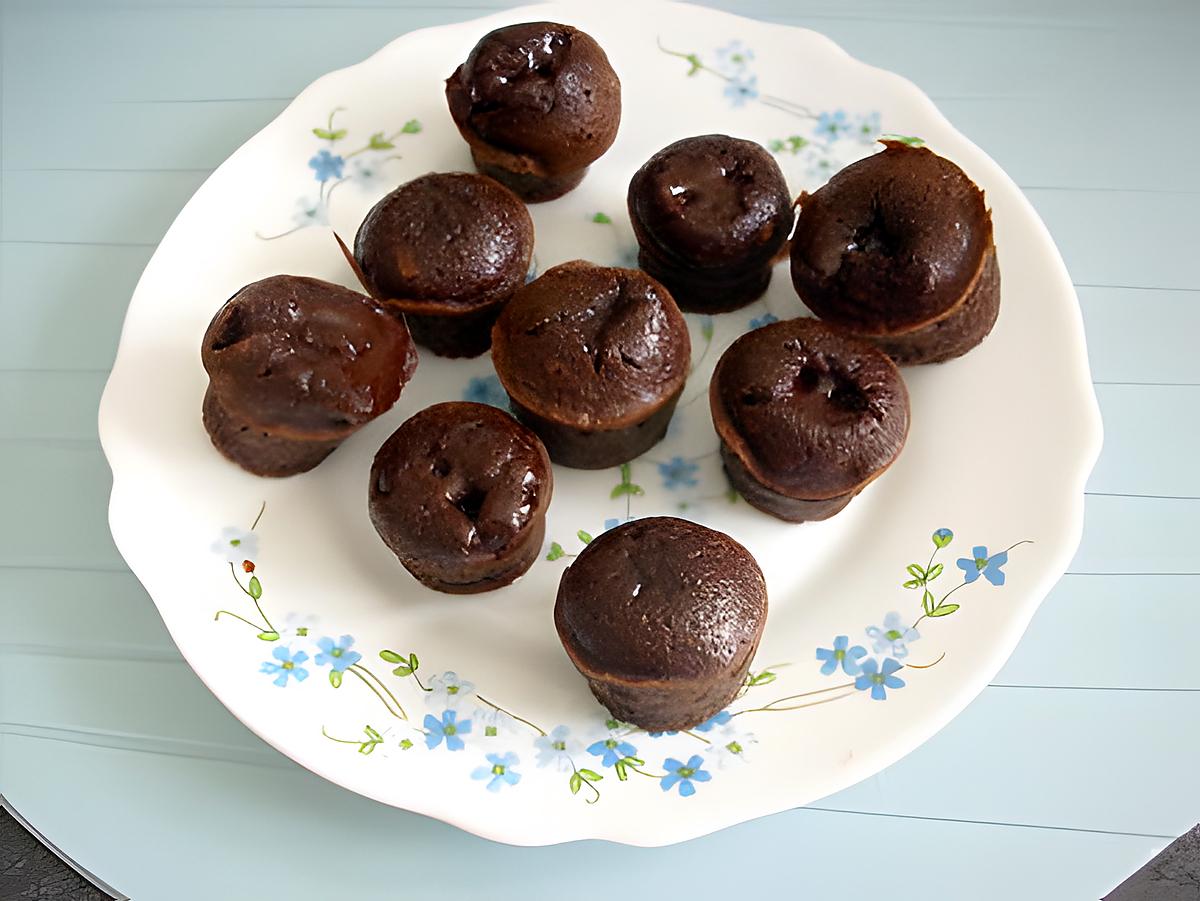 recette MINIS FONDANTS TOUT CHOCOLAT