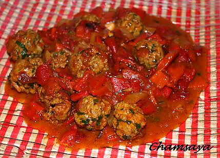 recette Kefta et poivrons rouges