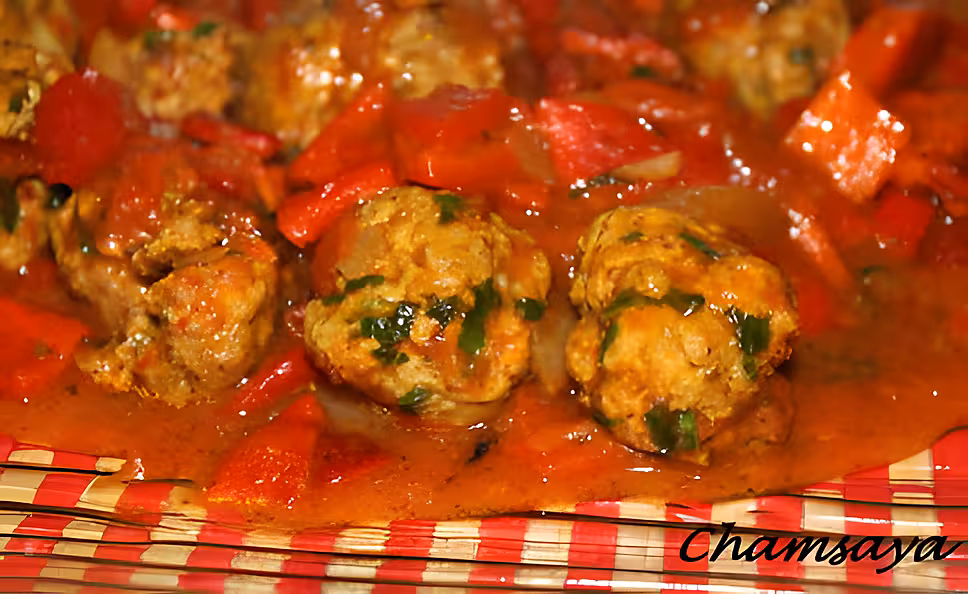 recette Kefta et poivrons rouges