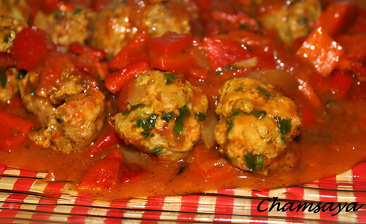 recette Kefta et poivrons rouges