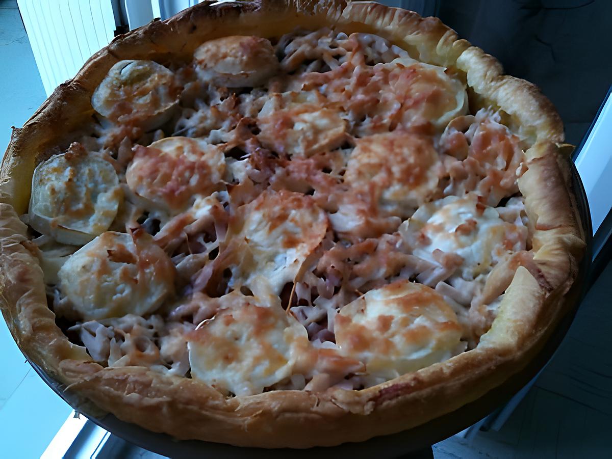 recette TARTE (Chèvre, poulet et tomates)