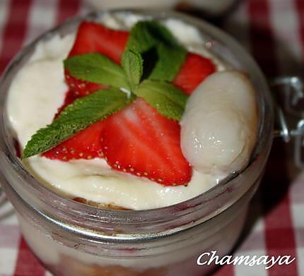 recette Fraises et litchis façon tiramisu