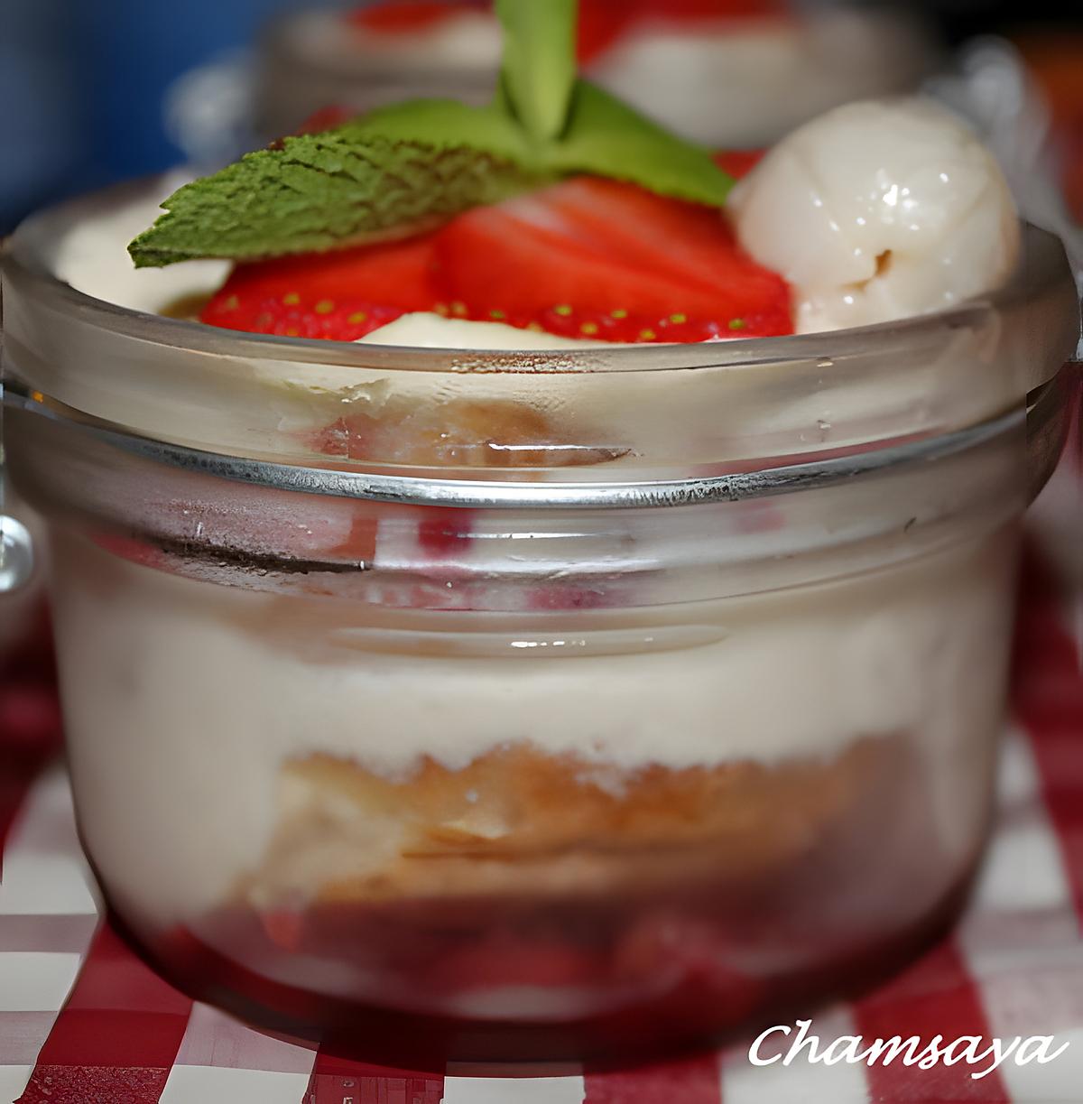 recette Fraises et litchis façon tiramisu