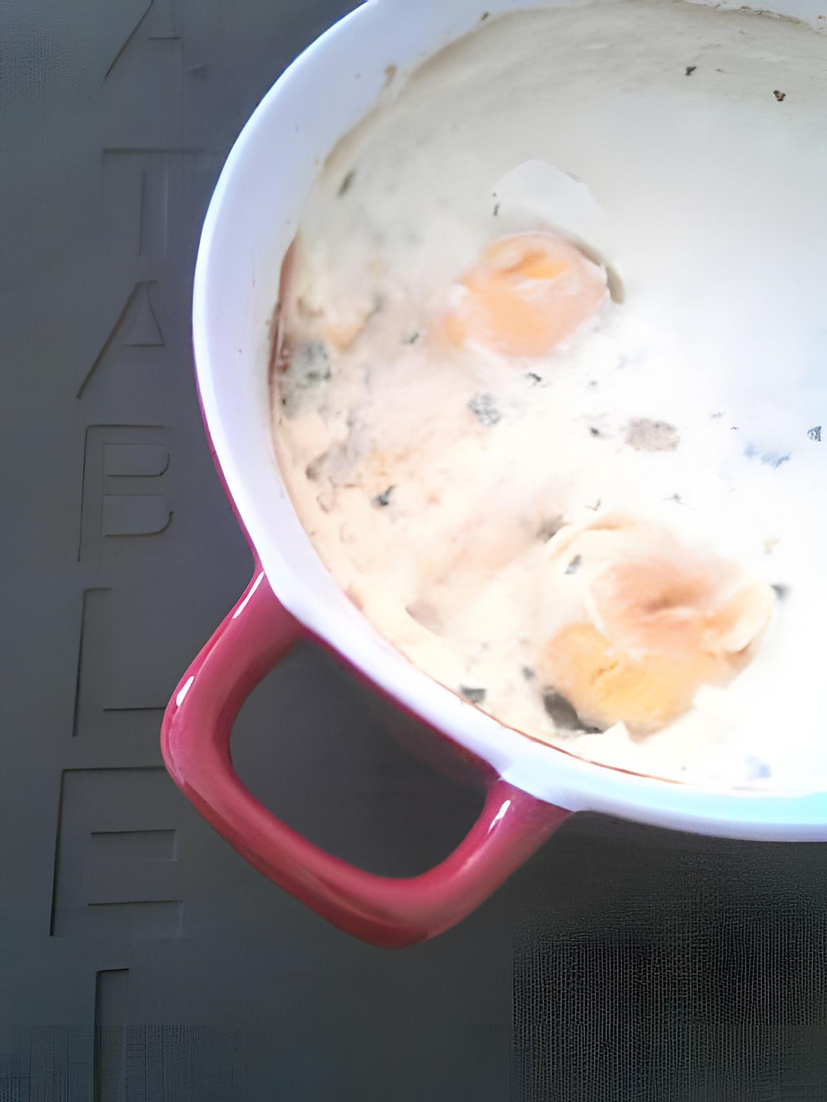 recette Oeuf cocotte au roquefort