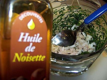 recette Tartare de betteraves aux noisettes, sauce verte