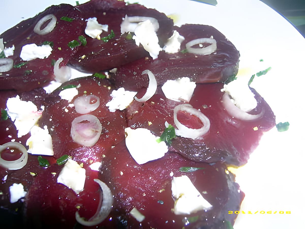 recette carpaccio de betteraves au chèvre