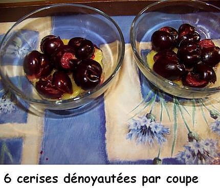 recette Coupe bicolore abricots et cerises