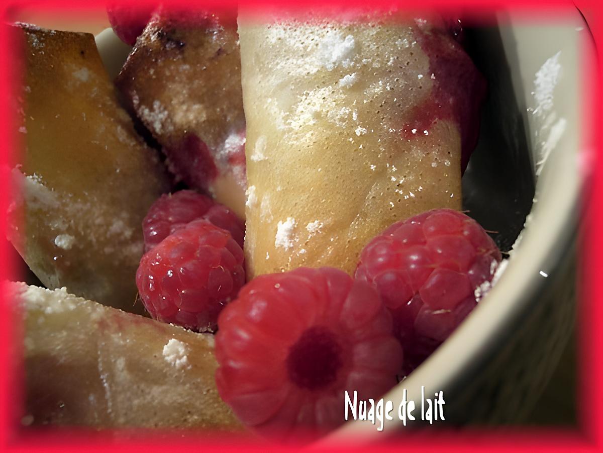 recette Nems de Framboises au Chocolat Blanc