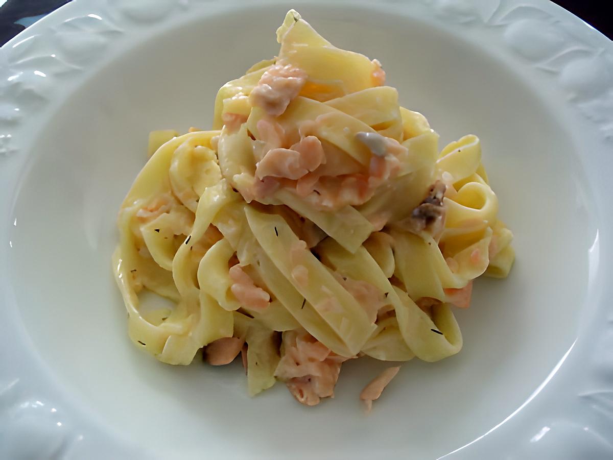 recette TAGLIATELLES saumon et aneth