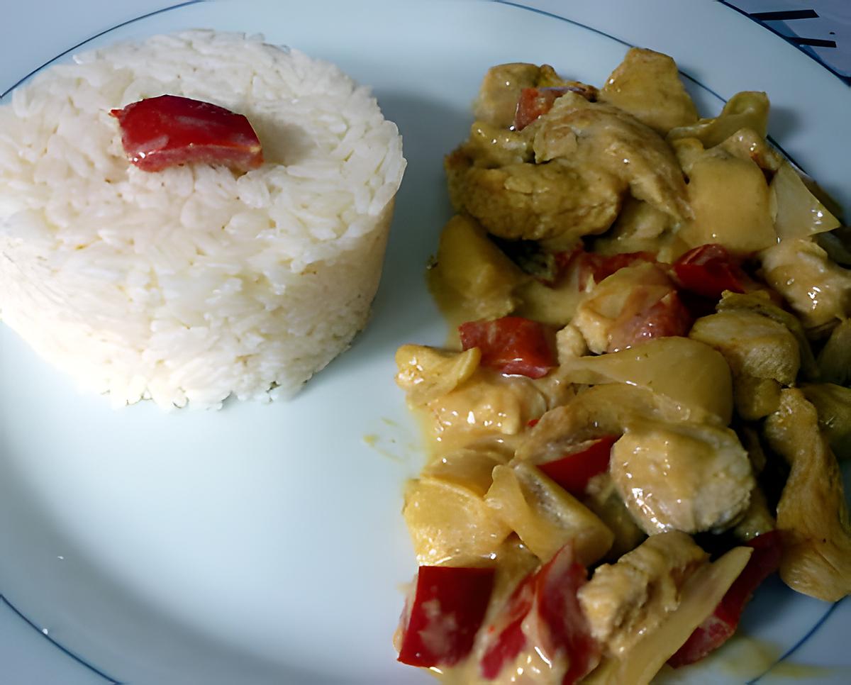 recette Poulet curry coco poivrons pommes